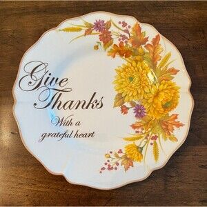Cracker Barrel Give Thanks with a Grateful Heart 8" Salad Dessert Plate (1)